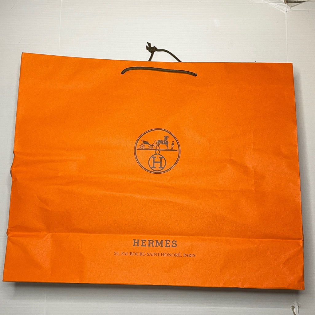 Hermes Paper Bag Shopping Bag Gift Bag Large Orange Empty Bag